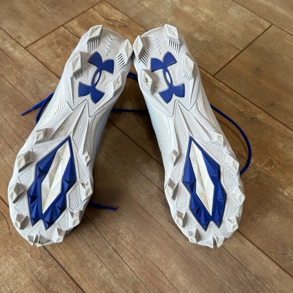 Under Armour Highlight RM Football Cleats Blue White Size 10 Mens Mid High Top - Picture 5 of 7